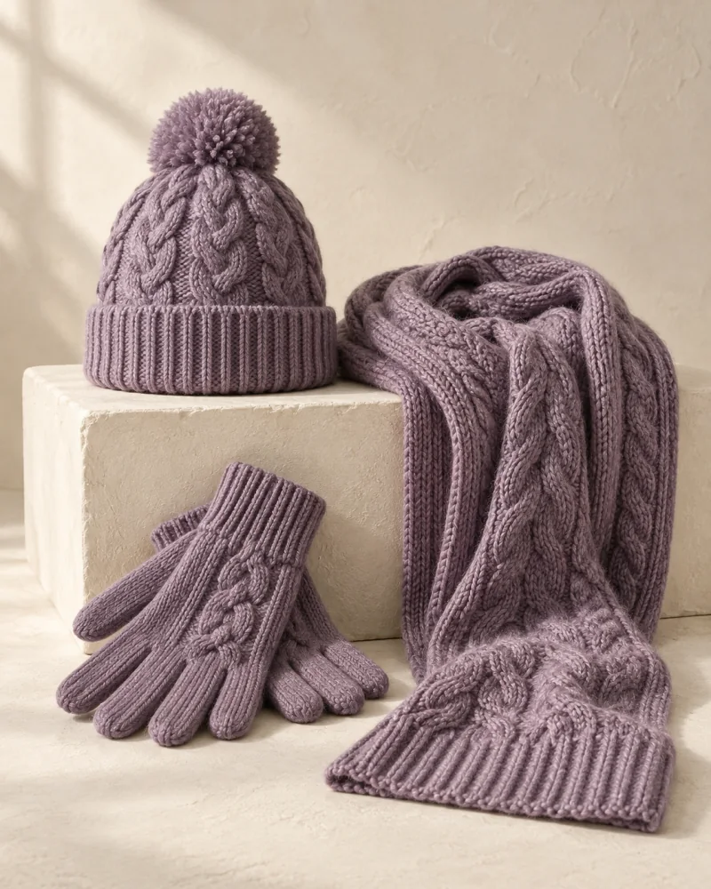 Hat · glove · scarf — illustrative product concept